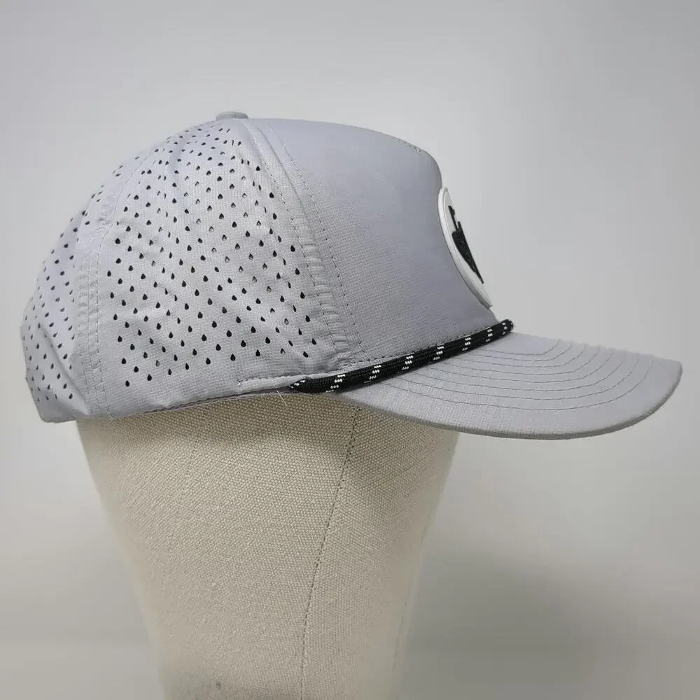 Oyster Brands Trucker Hat Gray One Size Snapback Rope Perf Golf Patch Breathable